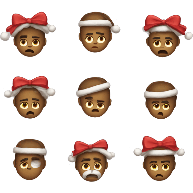 annoyed with christmas bow emoji