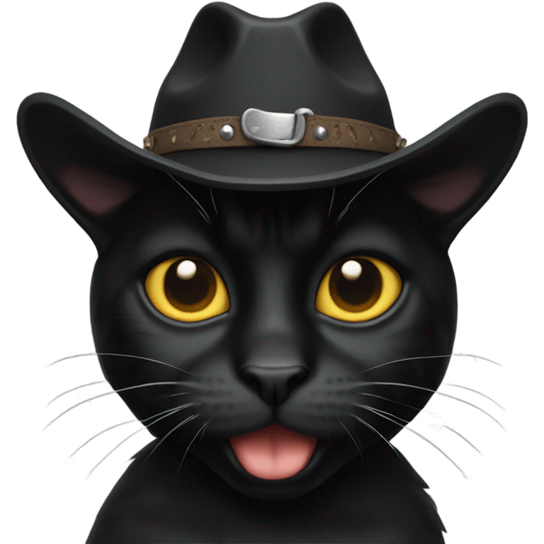 Cowboy black cat emoji