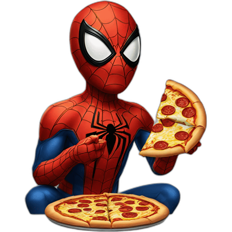 Spider-Man eating pizza emoji