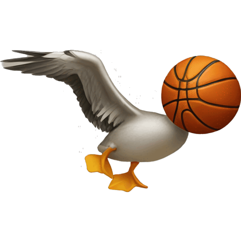 duck playing basketball emoji