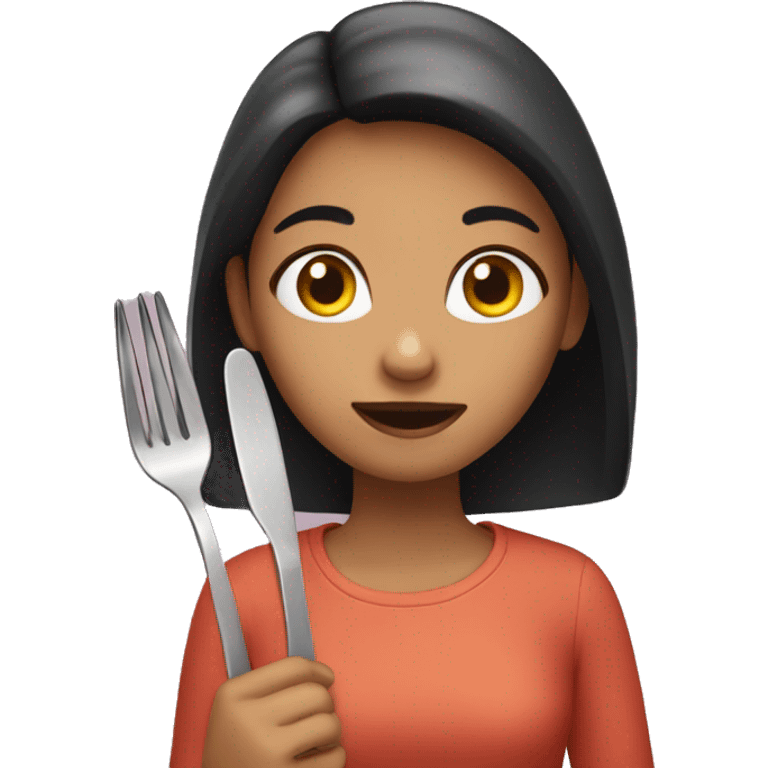 Girl with fork emoji