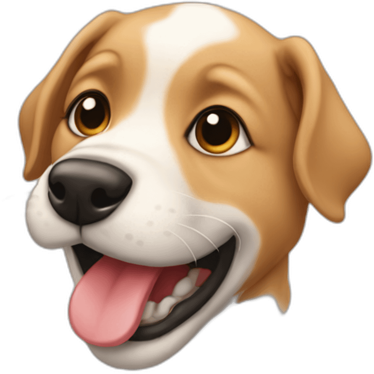 Puppy with word "Nyomi) in mouth emoji