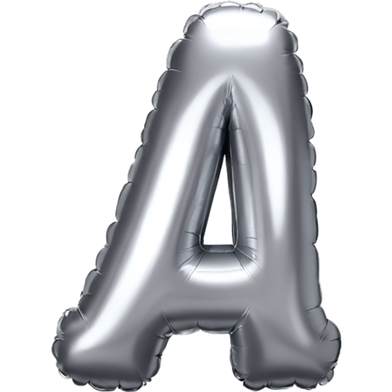 a silver metallic balloon letter emoji