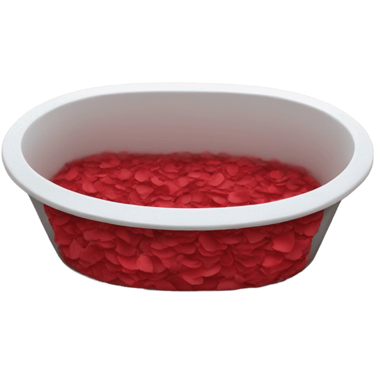 Tub with rose petals red emoji