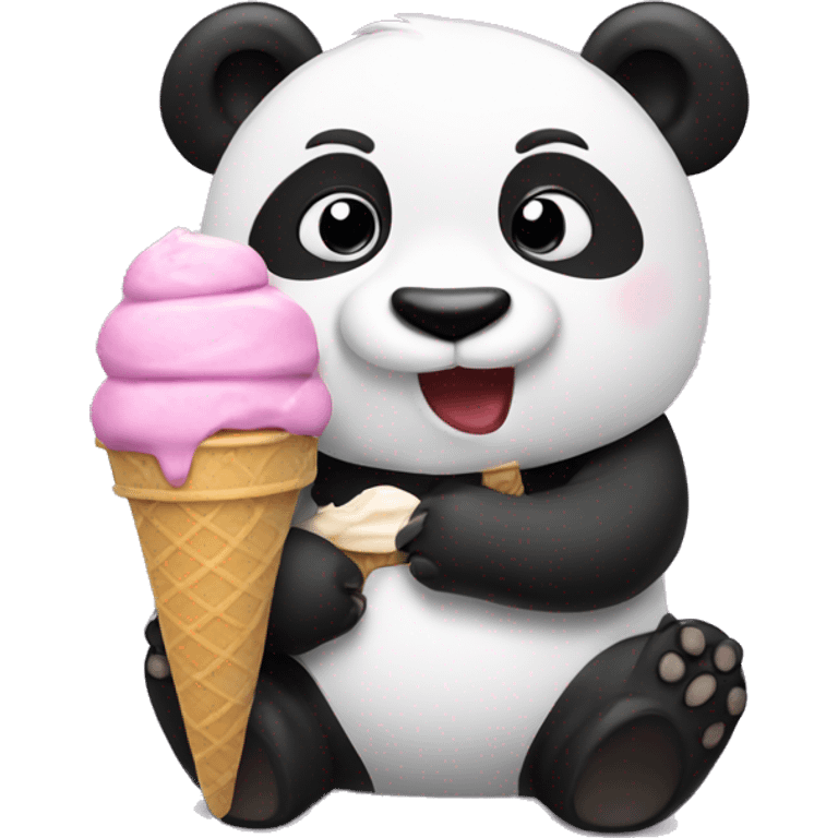 Panda eating ice cream emoji