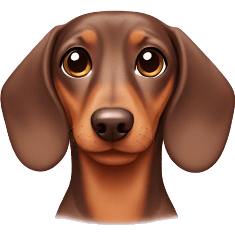 Brown and tan Dachshund with a pink sweater emoji