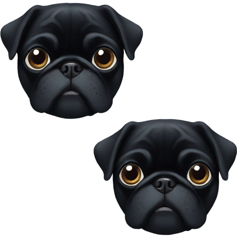 Black pug face emoji