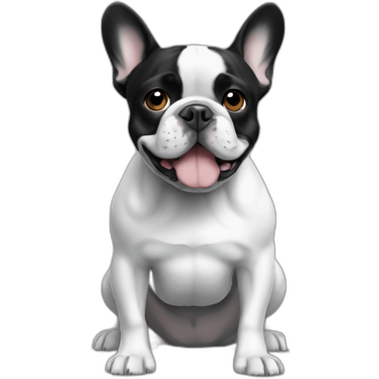 French-bulldog-Black and white emoji