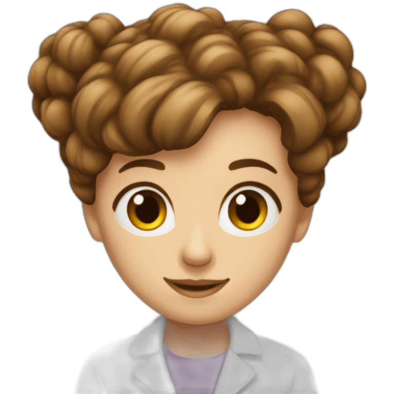 physiotherapist female hair brown emoji