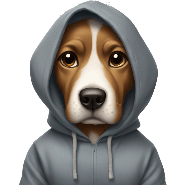 Dog crossed arms wearing a hoodie emoji