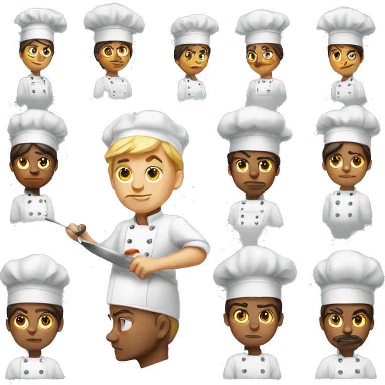 Very focused chef cooking  emoji