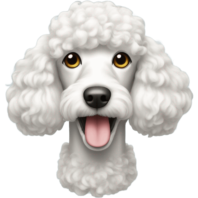 A white poodle head  emoji