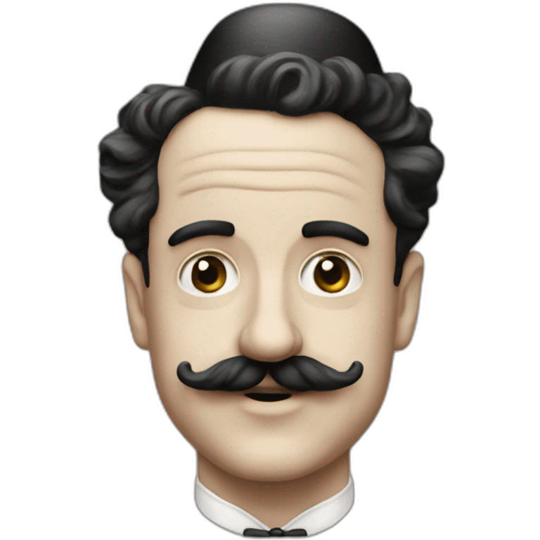 Charlie chaplin no hat black mustache emoji