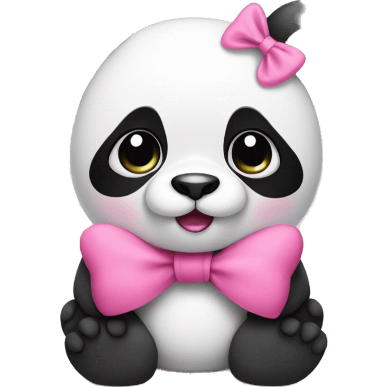 panda with pink bow emoji