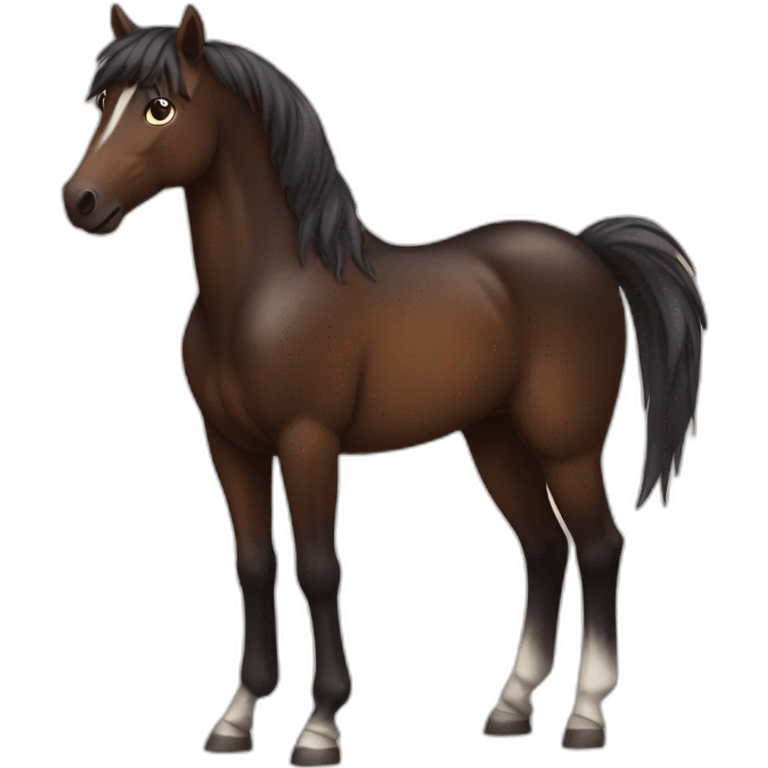 darks brown horse very proud emoji