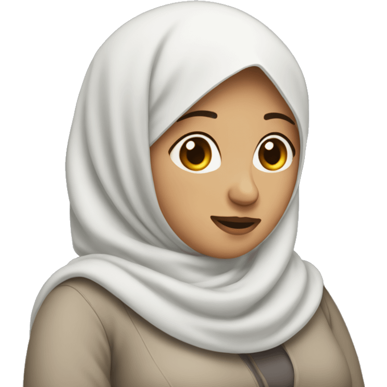 An person who is an amputee (missing an arm) in a hijab and is pregnant emoji