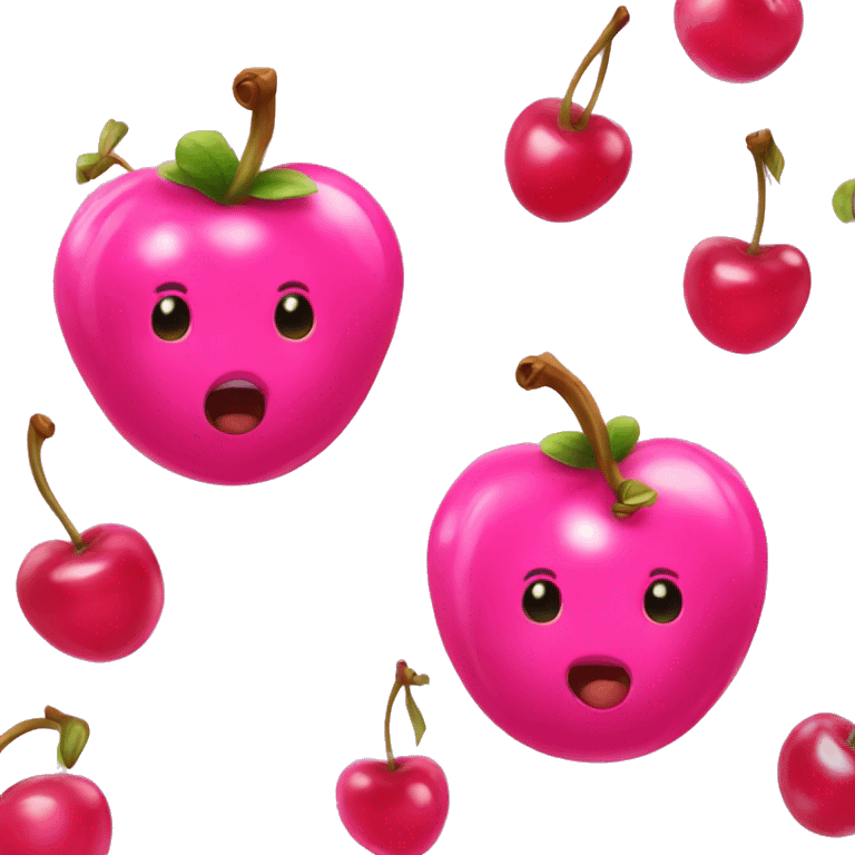 pink glossy cherrys with bow emoji