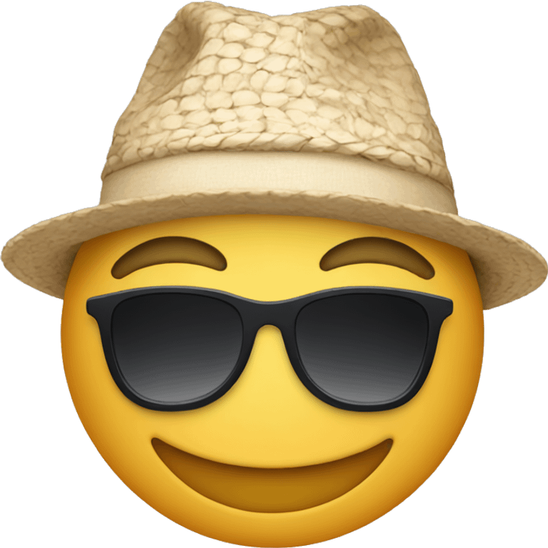 Face happy with sunglasses and hat emoji