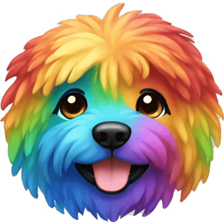 colorful rainbow dog fluffy emoji