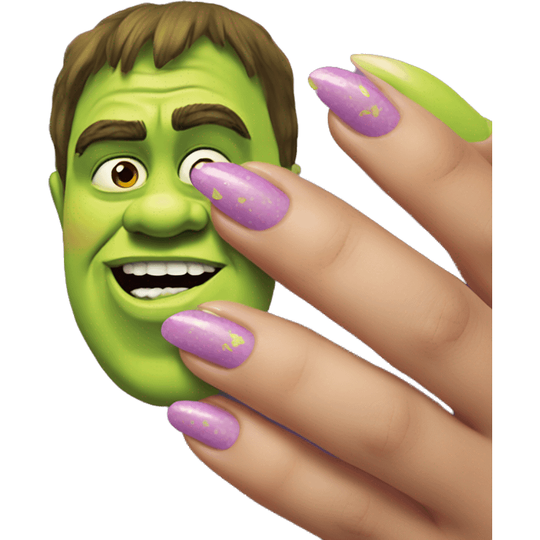 Sassy shrek fake nails emoji