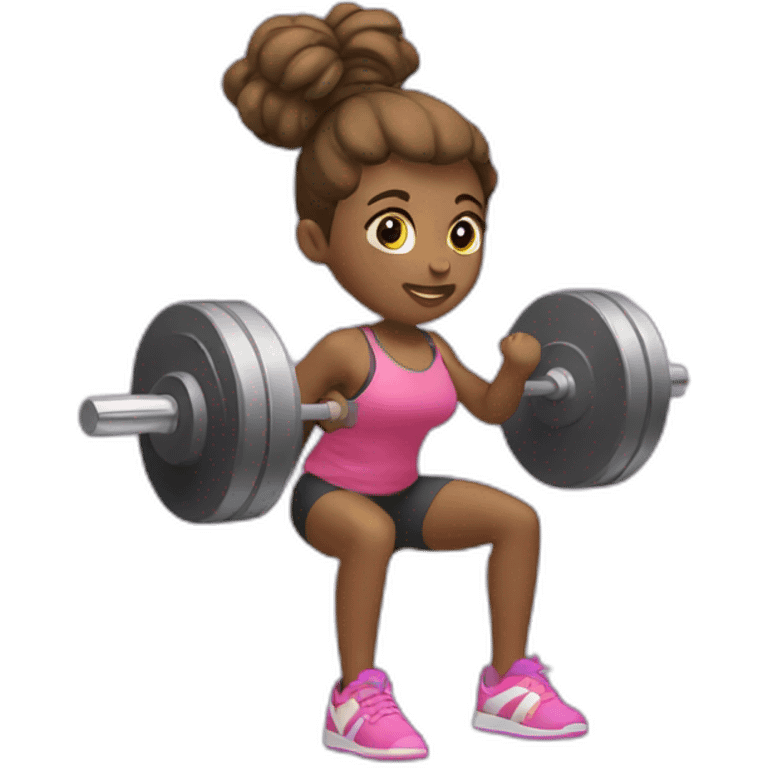 Girl who is doing weight lifting emoji