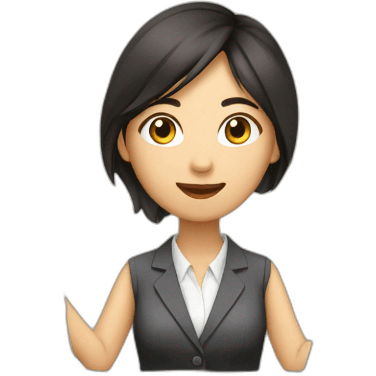 young-asian-office-woman-working-behind-laptop emoji