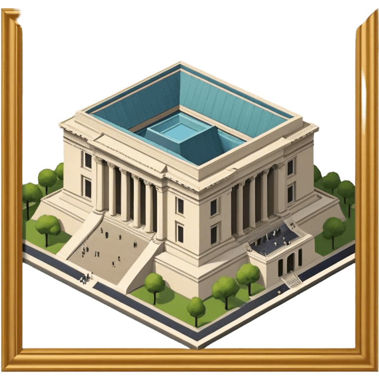 the met museum new york city, isometric exterior view emoji