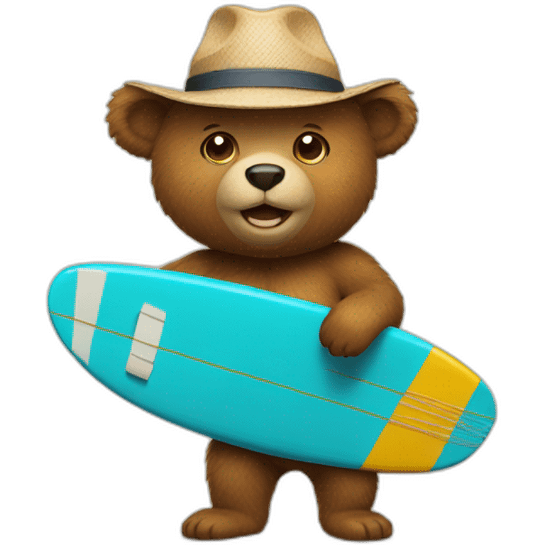 surfer bear with a hat emoji