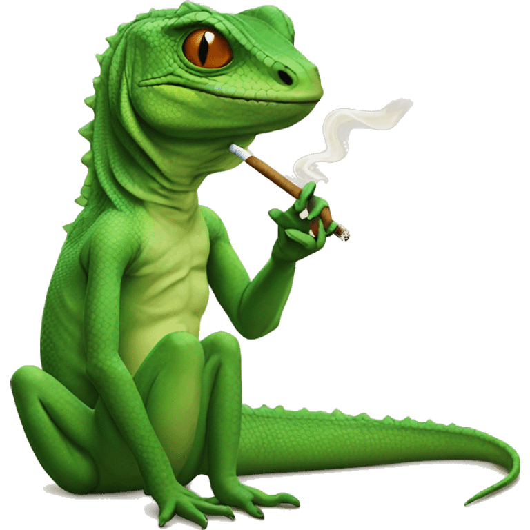 Lizard smoking a joint emoji