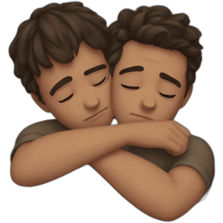 dpressed sad boys huging eachother emoji