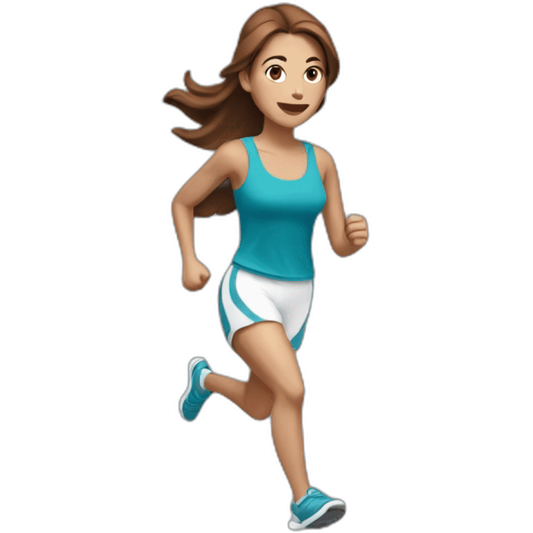 running white skin woman, brown hair emoji