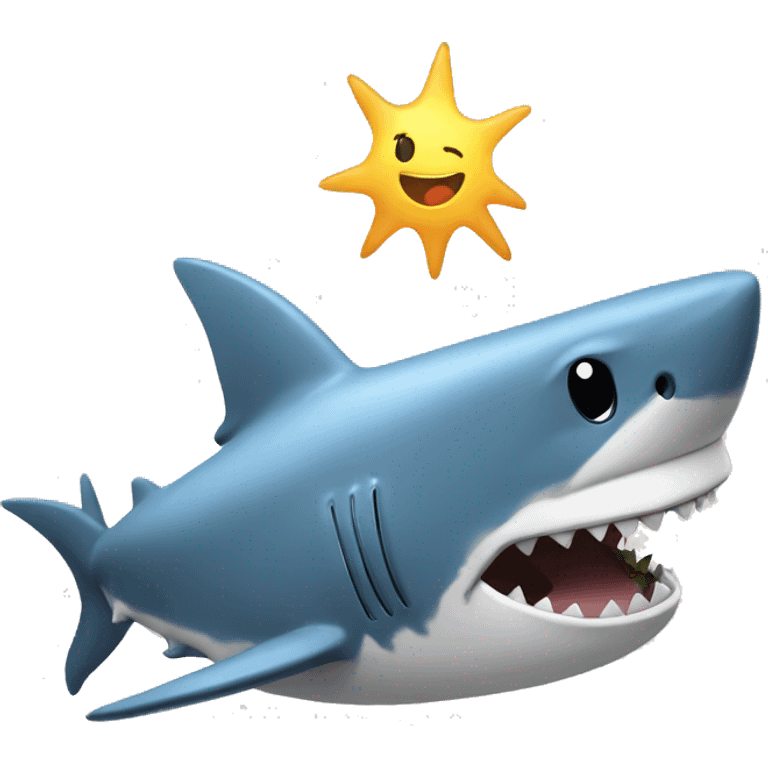 Shark and Daisy and Lightning emoji