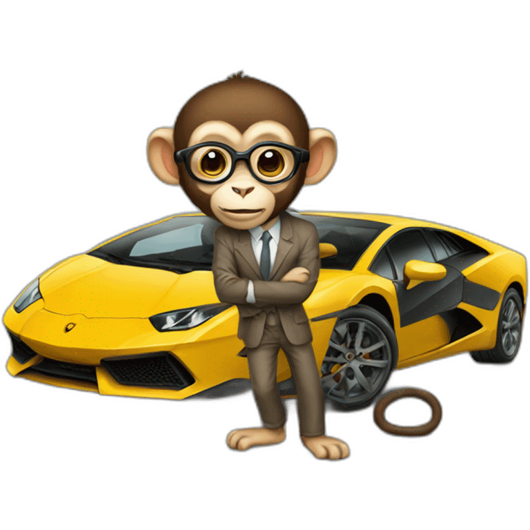 professor monkey with a lambo emoji