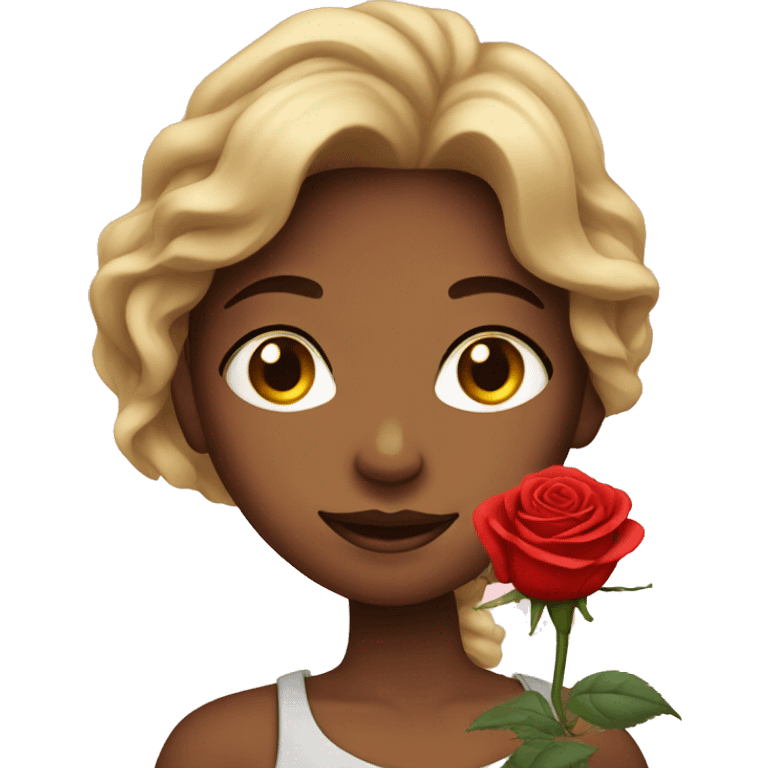 girl with rose emoji