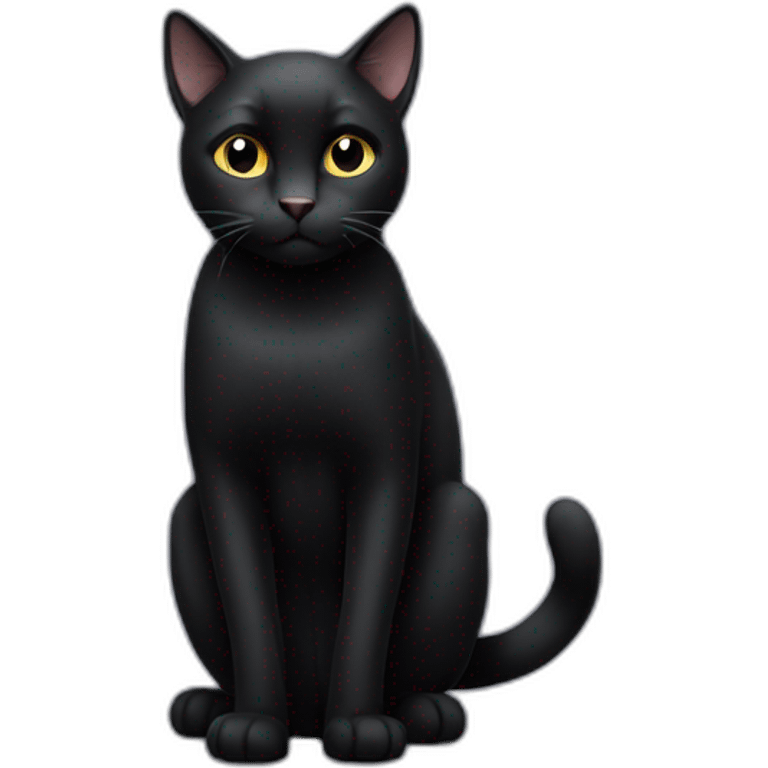 Disdainful Black cat emoji