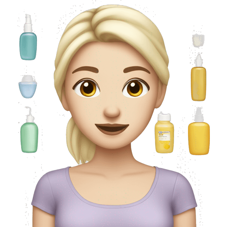 white girl doing skincare emoji