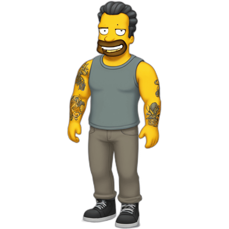 Tattooed man the Simpsons emoji