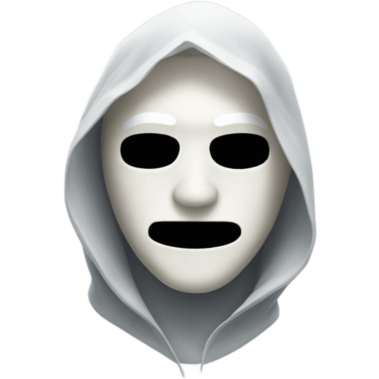 Man wearing ghost mask emoji