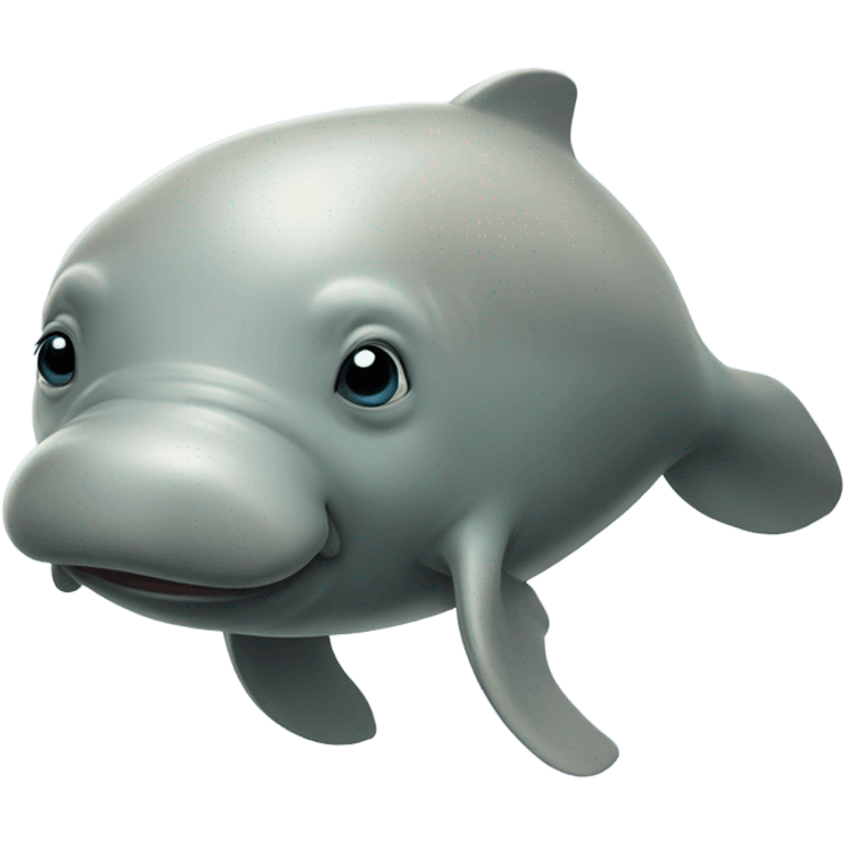 Dugong wearing a big silly face mark emoji