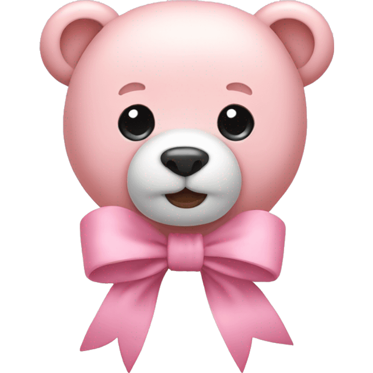 light pink cute bear bow emoji