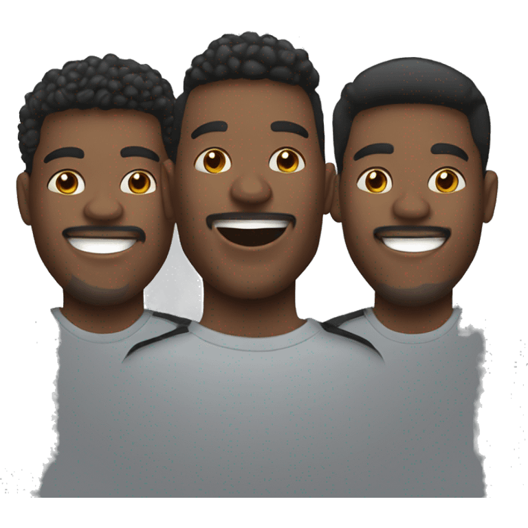 four black American happy football fans at a staduim emoji