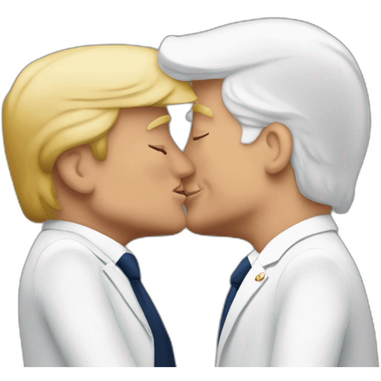 Emmanuel Macron kissing donald trump emoji