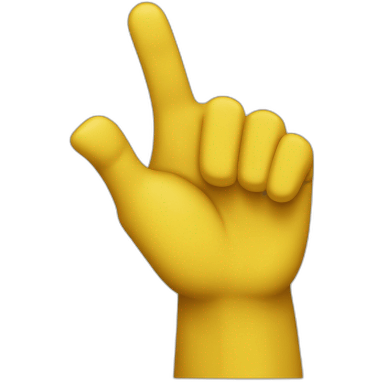 left yellow hand with pointer finger pointing up and thumb pointing right and all other fingers down emoji