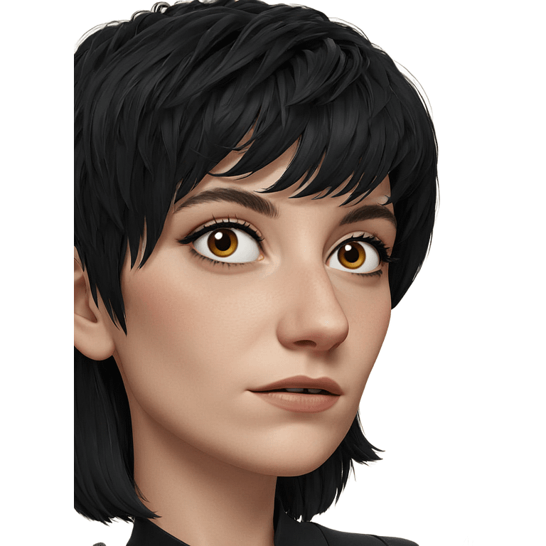 portrait of a girl with black hair emoji