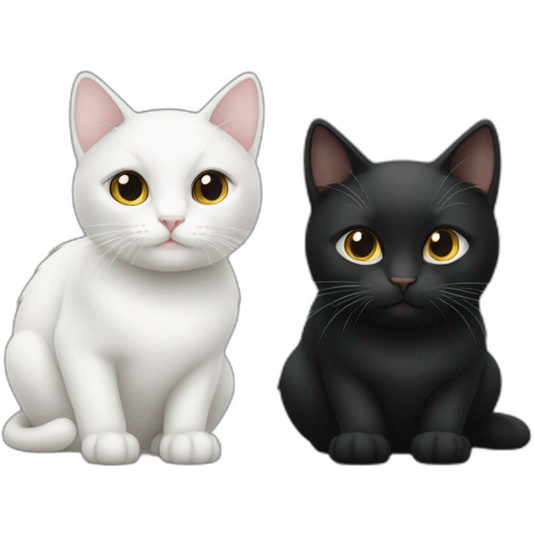 1 only white cat, and 1 only black cat emoji