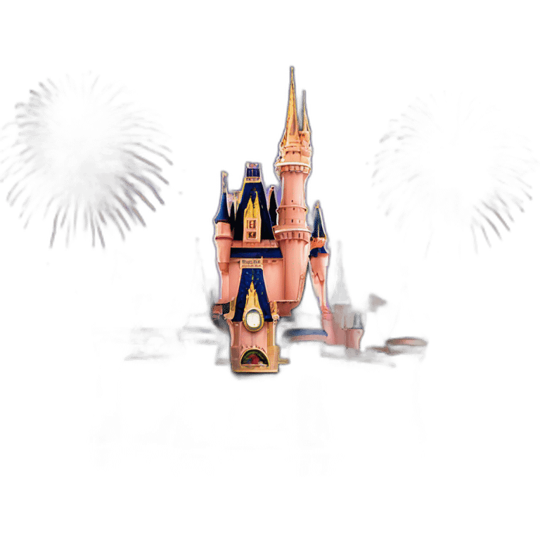 Disney castle with fireworks in background  emoji