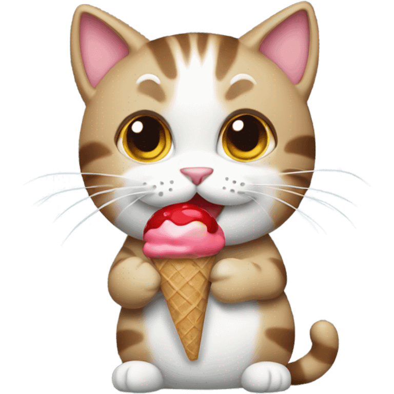 Cat holding icecream emoji