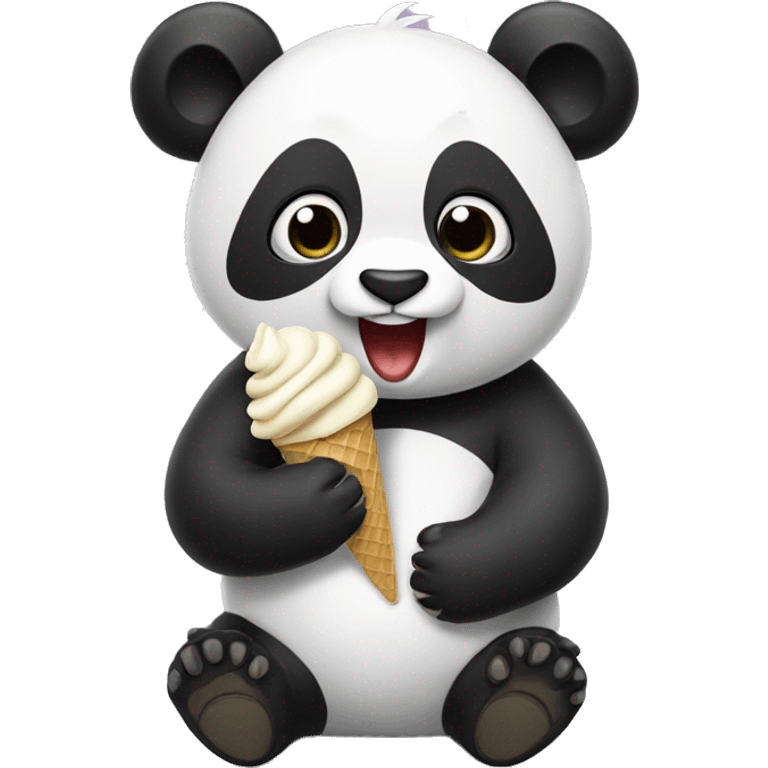 Panda eating ice cream emoji