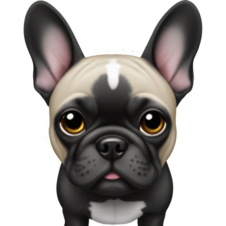 French bulldog black emoji