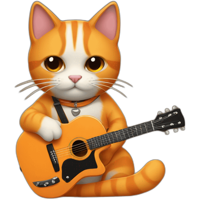 gato naranja con guitarra emoji